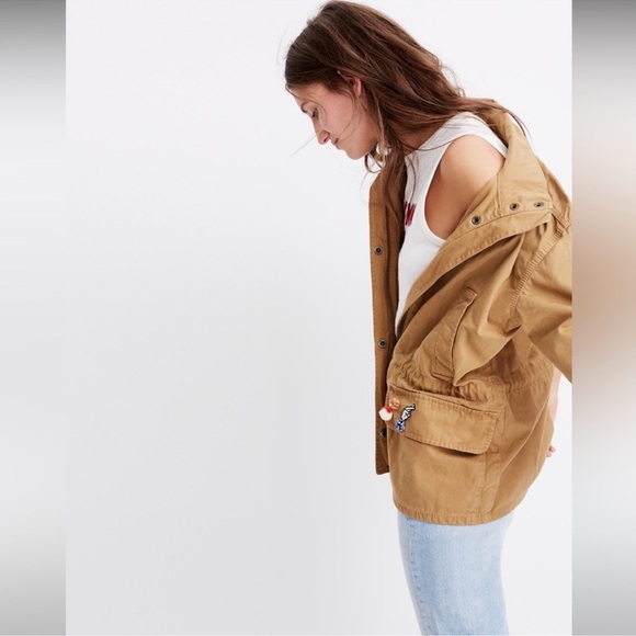 Madewell Prospect Jacket Utility Canvas Full Zip in Dark Sahara Neutral Size XXS - Picture 16 of 16